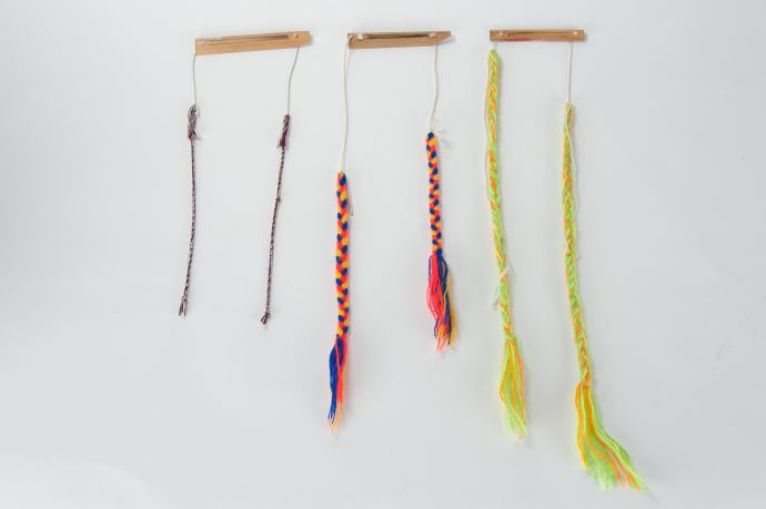 孟宗竹、簧片、毛線、麻線