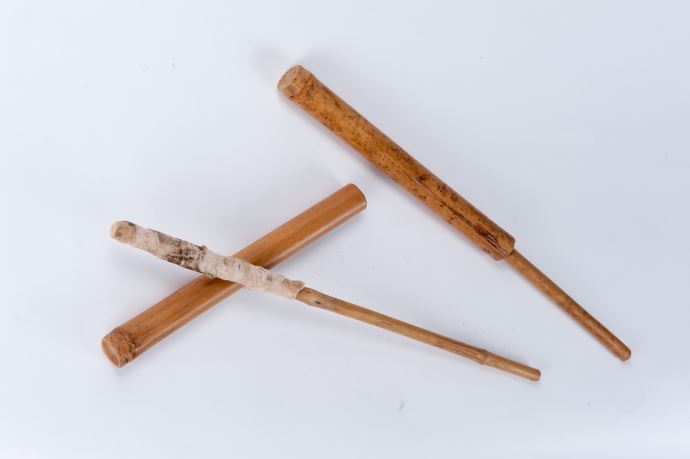 竹、木、棉布、繩